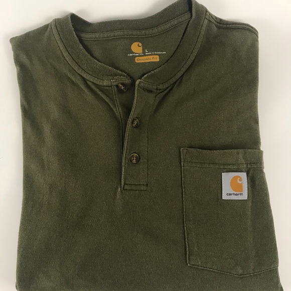 Carhartt Other - Carhartt Olive Henley short sleeve 3 button